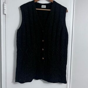 United Colors of Benetton Shetland Wool Made in Italy Gray Sweater Vest - Size M